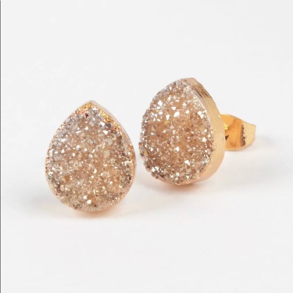 Boutique Jewelry - Natural Druzy Earring Studs